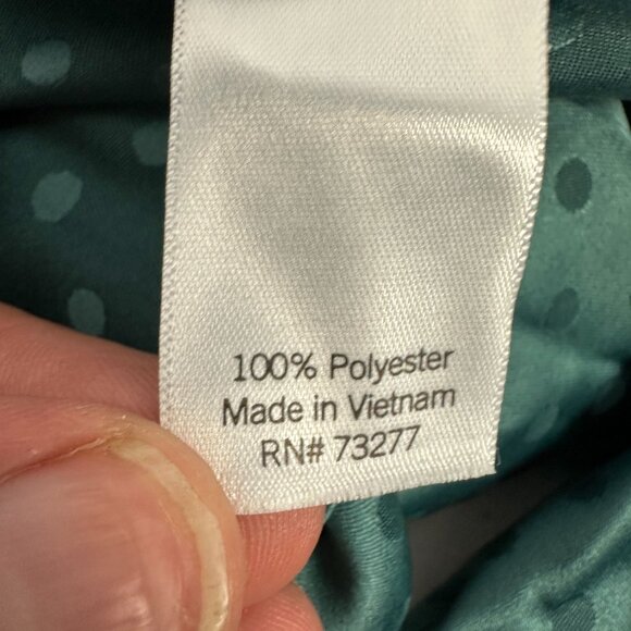 LC Lauren Conrad Green Polka Dot Blouse Size XL Long Sleeve Lightweight Top - Picture 4 of 5